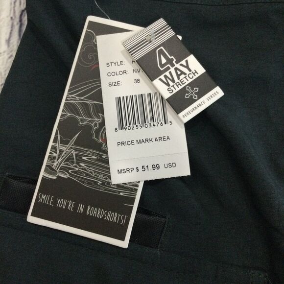 Hooked Soul Board Shorts Men’s Size 38 Color Blue 4 Way Stretch Bottle Opener - Picture 3 of 9